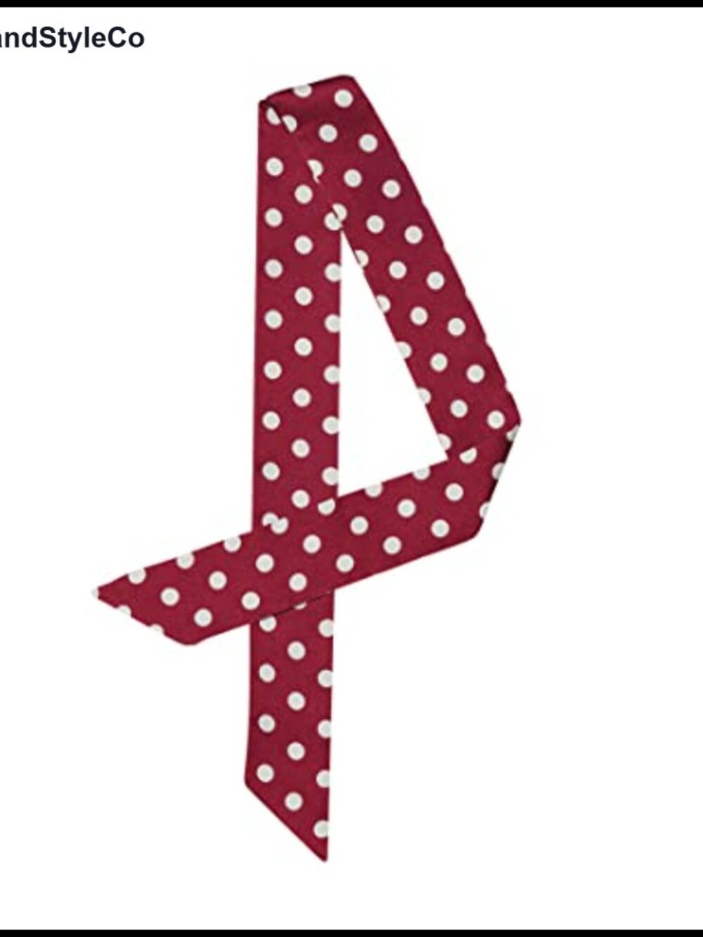 Skinny Silky Scarf Polka Dots Long Narrow Bag Handle Neckerchief